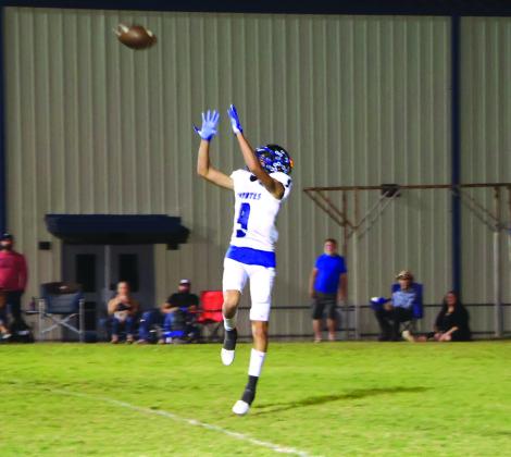 Hutton Rogers #9 for the catch! Hutton’s stats: Rushing - 1/22 yards. Receiving: 3/48 - 2 TD. Defense: 2.5 Tackles