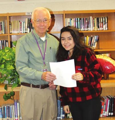 San Saba Rotary Club awards December and January student-of-the-month