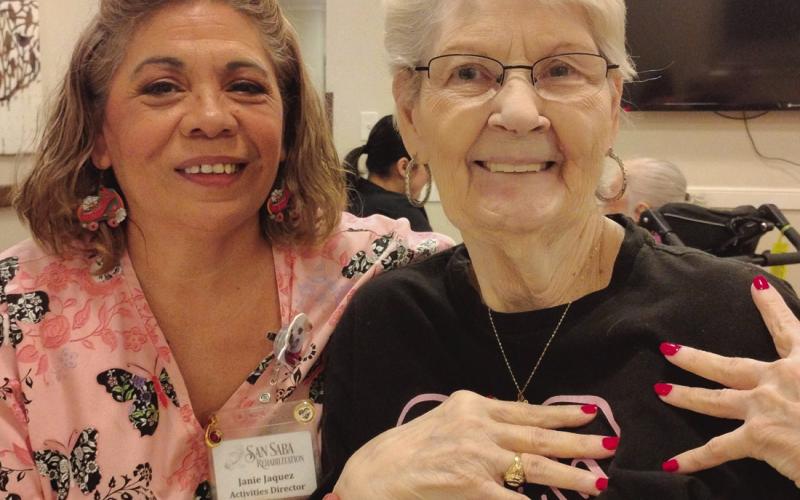 Janie Jaquez and Betty Gardner on the right. Photos courtesy of San Saba Rehabilitation