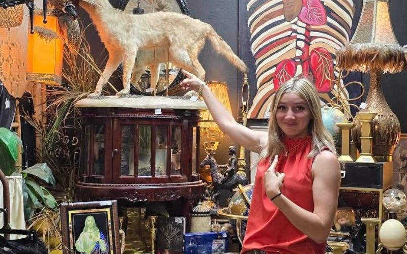 Mae antique shopping