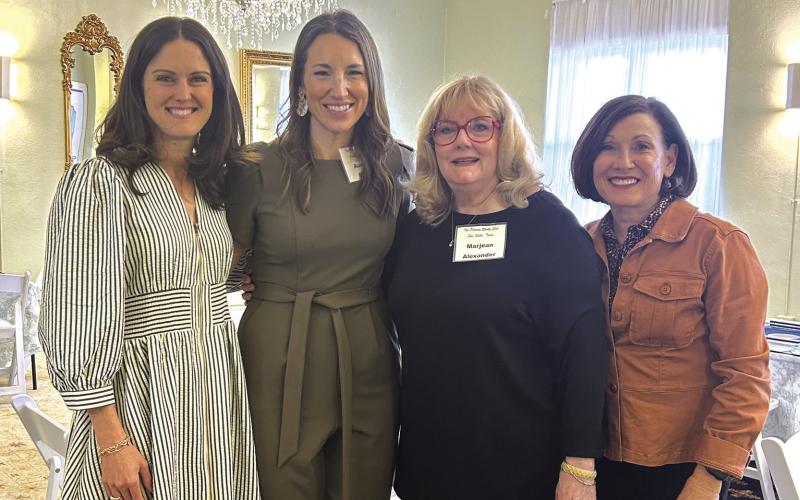 Pierian Club hostesses: Margaret Henslee, Audrey Smith, Marjean Alexander, and Catherine Hanrahan. Courtesy of Donna Baxter