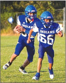Cherokee Junior High Indians Preston and Parker Hanley in the game against Bracken Christian last week Courtesy of Valerie Valdez