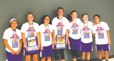 Pictured left to right are: Aaliyah Patino, Jenna Lambert, Rihanna Morgan, Kelton Wright, Anna Millican, Gracen Shahan and Fernanda Olalde.