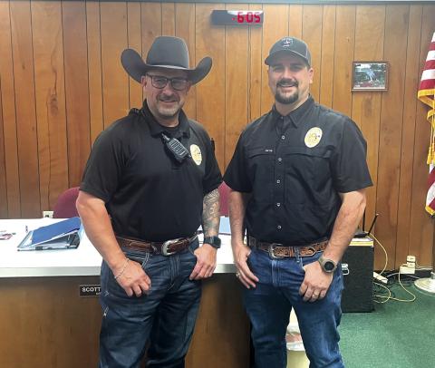 Police Chief Stephen Lozano and Dustin Morgan - San Saba Police Department