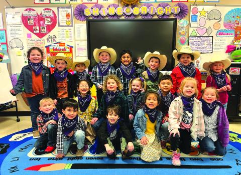 Mrs. Cooper’s Pre-K 4 class dressed in their western wear