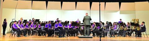 San Saba Golden Armadillo Band on stage at the TLU BandFEST