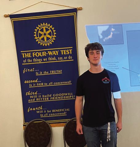 Jefferson Stencil at last week’s Rotary Club meeting. Photo by Shara Wright