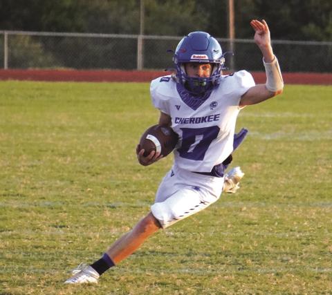 Weston Woolsey running the ball against Round Rock Christian Courtesy of Valerie Valdez