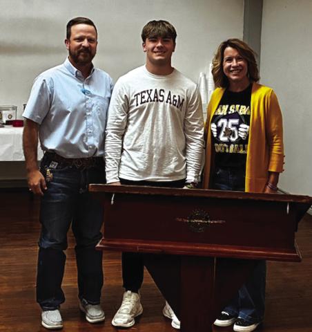 Jake Lackey with Student of the Month, Kolton Pierce, and his sponsor Monica Shahan. Kolton was honored at the Rotary Club meeting.