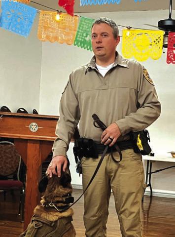 Deputy Ian Merriman and K-9 Andor meet the Rotary Club members. See Page 11 for the story - Rotary Minute