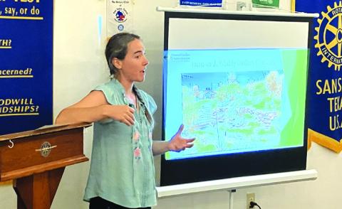 Savannah Early, Garden Manager of Texas Botanical Gardens, is giving her presentation on J. Waddy Bullion Garden in Goldthwaite.