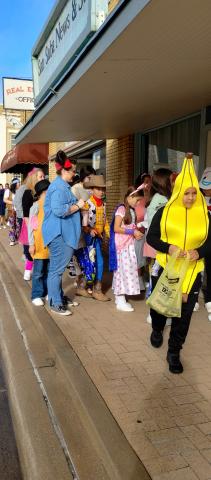 Here they come....walking down the street!