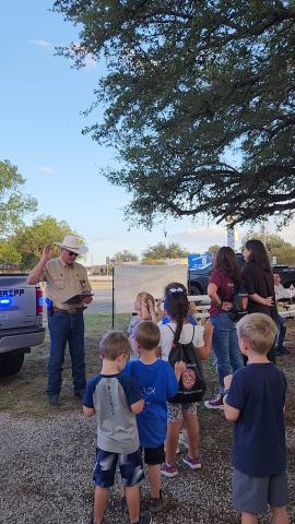Sheriff Jenkins swearing in Junior Deputies in Cherokee