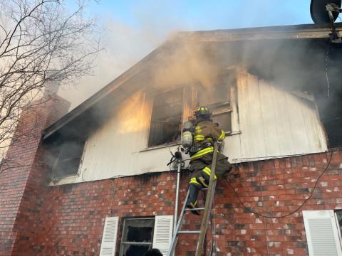 SS VFD battling a house fire on West Wallace street in San Saba on January 11, 2024, Courtesy of the San Saba VFD
