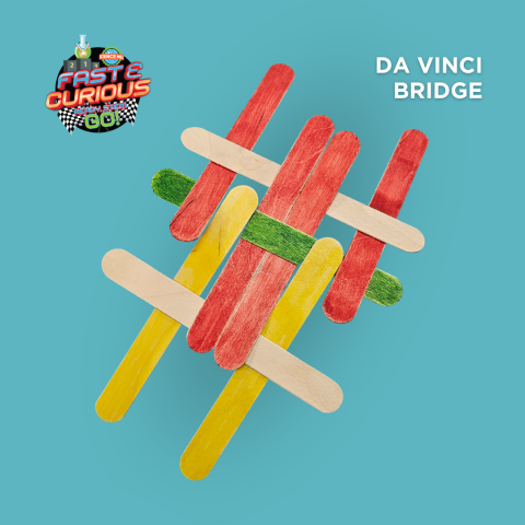 Building a DaVinci bridge is one of the STEM activities offered during the Science Mill’s “Fast & Curious” themed Winter Break Dec 21–Jan 5.
