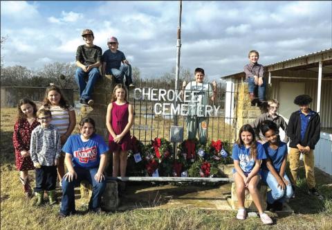 Wreaths Across America participants Rein Hooten, Eddie Forehand, Bentley Watson, Jaxon Owen, Addie Merriman, Phoebe Valdez, Mandi Fry, Holdin Boswell, Chris Oakman, Brantley Shannon, Leilani Aguilar, Brylee Watson, and Ariana Sharpe Courtesy of Kari Owen