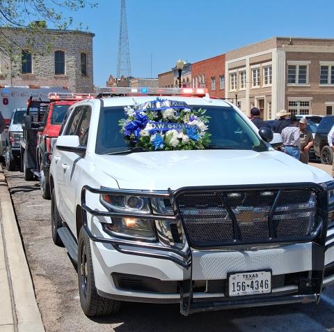 Police Chief's car at End of Watch ceremony Friday, April 11th | photo by Carolyn Preece