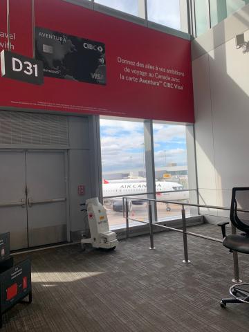 You can see Sue's plane out the window.