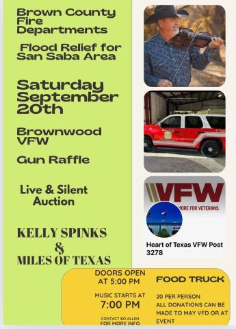 Brownwood VFD fundraiser for SS flood victims