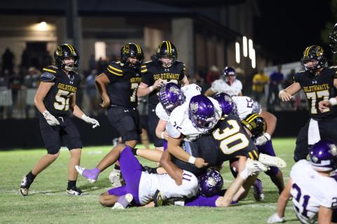 Armadillo defense in last Friday's game against Goldthwaite