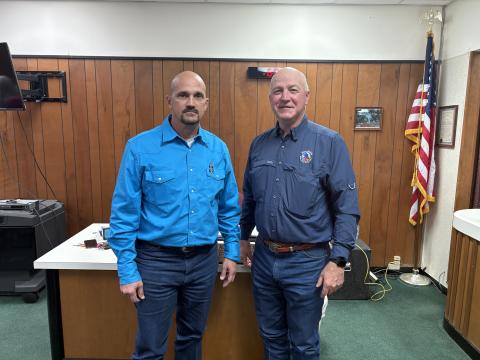 The New Code Enforcement Officer Shane Moore and City Manager Scott Edmonson.