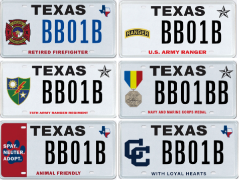 Texas Personalized License Plates