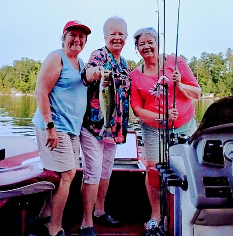 The fishing adventure was a success! L-R: Sue Ransom, Bev Leinwebber, and Dee Hopson. Way to go, girls! Courtesy of Sue Ransom