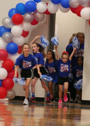 A few of our Little Indians cheerleaders at Meet the Indians - Annalyn Lewis, Faith Dobbs, Naomi Ramirez, Valley Corsi, Natalie Ramirez and Phoebe Valdez Courtesy of Valerie Valdez