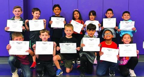 First Grade Top Row: Carter Jacobs, Easton Naiser, Ruben Davila, Allison Castillo, Jennifer Carbajal, Isidro Sanchez-Barrientos, and Angel Gonzalez-Perez; Bottom Row: Llano Tindall, Carter Ringo, Hudson Turner, Johnny Gomez, Elias Bowman, and Catherine Christian.