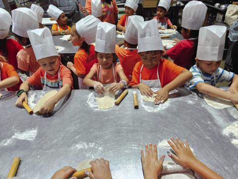 Meet our SSES Kinder Pie Crust Experts -Reagan Anderson, Ashley Estrada, Leonel Gonzalez, and Johnathan Blocker - working hard on their yummy pecan pies! Courtesy of Alyssa Oliver