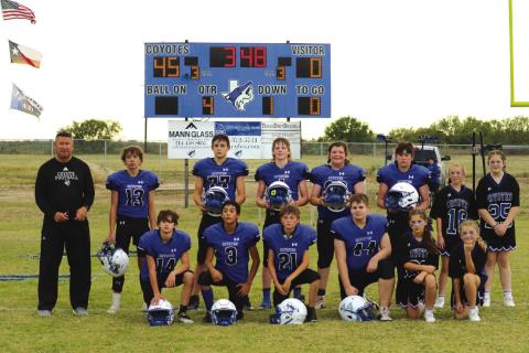 Back row (l to r): Coach Rogers, Cohen Ethridge, Sirr Beam, Dalton Moats, Shane Harlow, Kaylee Salas, and Makayla Kubin. Front row (l to r): Lane Ward, Ian McKinnerney, Christian Greenwood, Hunter Womack, Mia Tharp, Jayden Jordan Photo by Pam Starr