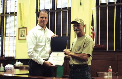 San Saba VFD Presentation Congressman August Pfluger and Captian Jack Blossman (SSVFD