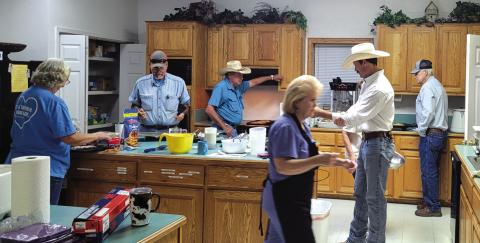 The wonderful volunteers, also known as the busy bees, working hard for the 50 hungry SSISD folks coming to breakfast. Courtesy of Stephanie Hibler