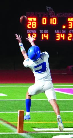 Jeremiah Wakefield going for the catch in last week’s game. Courtesy of Valerie Valdez