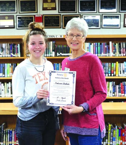 Madison Shahan and Rotarian Beth Griess Photo by Deanne Cromer