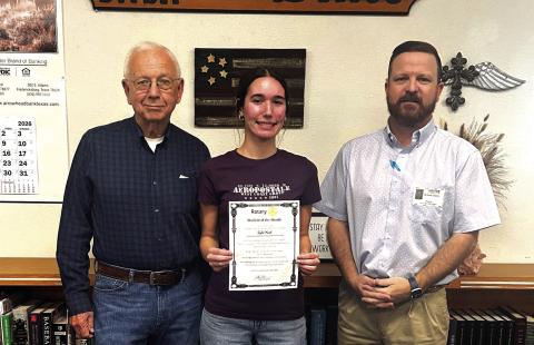 Pictured: Rotarian Dr. Jerry Blankenship, Student Zyile Hunt, Rotarian Jake Lackey