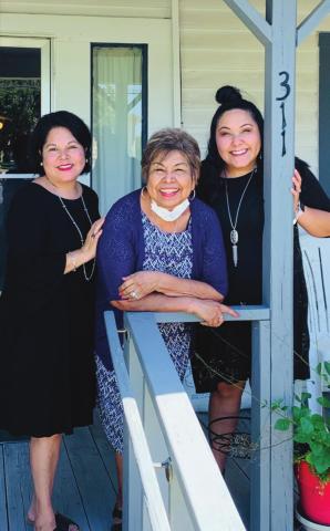 The annual Yellow Rose Luncheon is scheduled for April 15, featuring a panel of speakers including, from left, Anna Delgado Ramos ’90, Minerva Delgado Lopez ’63 and Sarah Ramos ’20.