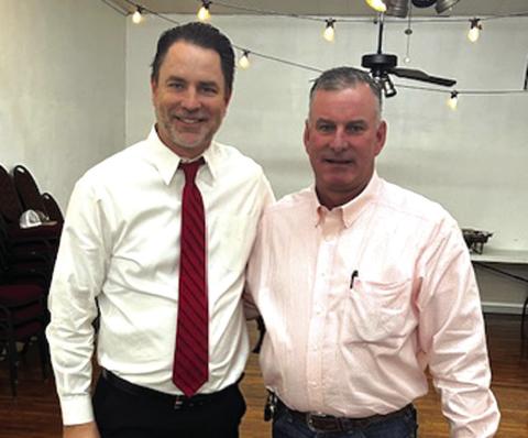 Rotary President, Marcus Wood and Police Chief Steve Newkirk
