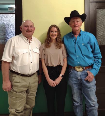 Pictured from left to right: Marty Gibbs, West Central District Field Supervisor; McKinley Crownover, the new Family Community Health Agent; and Neal Alexander, San Saba County Extension Agent. -Staff Photo