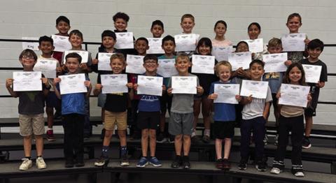 Second grade students L-R: top row - Alan Patino, Daryel Olavarria, Isidro Barrientos Sanchez, Case Walts, Karen Estrada, Allison Castillo, and Turner Henslee; Middle row - Daniel Rocha, Asher Little, Andre Rincon-Ortiz, Ivan Rodriguez, Diego Cruz, Jennyfer Carbajal-Ortiz, Elias Bowman, Llano Tindall, and Johnny Gomez; bottom row - Easton Naizer, Carter Ringo, Hudson Turner, Mateo Martinez, Tommy Gilliam, Dennis Clinton, Gustavo Montoya, and Teigan Maldonado.