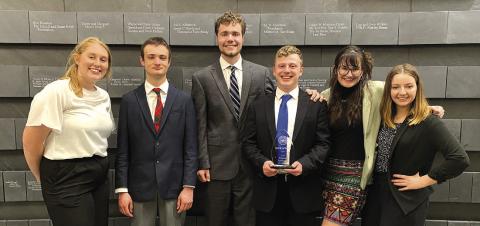 HPU’s Mock Trial team: Charis Mayton, Maxwell McPhee, Graham Goff, Daniel Archer, Edie Brimer and Sydney Hager. Takara Bailey was also a member of the team but was unavailable for the photo.