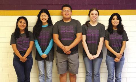 Congratulations to the 2023-2024 National Honor Society officers - Natalie Cuevas (President), One Nguyen (Vice-President), Jancsi Cuevas (Secretary), Karol Guerrero (Treasurer), and Sheridan Haynes (Reporter) Photo by Deanne Cromer