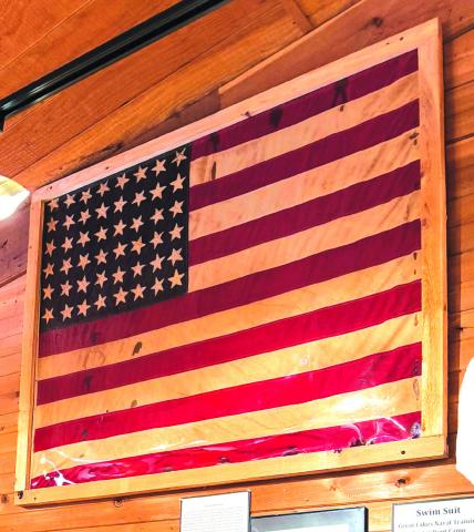 This 48-star flag is the newest exhibit at the museum. The US flew a 48-star flag from 1912 when New Mexico (47) and Arizona (48) were admitted until 1959 when Alaska (49) and Hawaii (50) were admitted. Courtesy of Lynn Blankenship