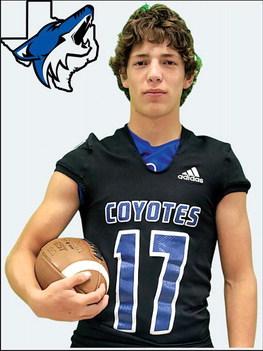 Richland Springs Coyote #17 Billy Perry in Saturday's game against Chester: 6 Rushes - 79 Yards - 2 TD; 2 Receptions - 74 Yards - 1 TD; 3.5 Tackles / 1 Tackle for Loss