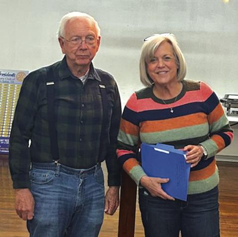 Jerry Blankenship and Celia Bell were speakers at last week's Rotary Club meeting. Photo courtesy of Beth Griess