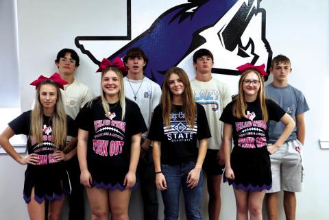 Left to Right Back row: Jim Eckermann, Troy Kubin, Brice Roesler, and Christian McKinnerney Front row: Rylie Eckert, Jadeyn Fleming, Raegan Eckert and Dusti Gossett Courtesy of Pam Starr
