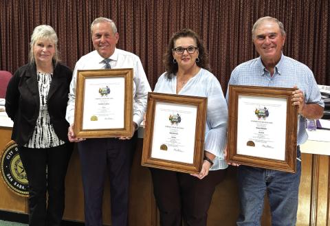  L-R: Judge Sharon Blossman, Mayor Kenneth Jordan, Council Member Oleta Behrens, and Council Member Robert (Bob) Whitten | Courtesy of Scott Glaze