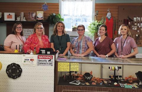 Shared Blessing employees (l-r): Heather Jolly, Joan Hunt, Amanda Brand, Jamie Brown, Miranda Uli, and Tabby Carrington