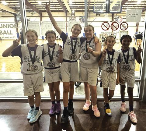 MOE 3/4 wins the 2026 “Not on Mother’s Day Shootout.” Pictured L-R: Myers Wallace, Emma Kate Kuehl, Summer Stanton, Albany Dudley, Stella Smith, and Abigail Davila.