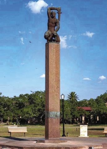 Amon B. King statue